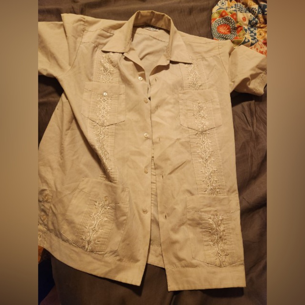 Medium Mens Cuban Dress Shirt New